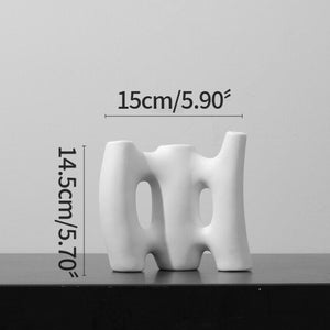 Minimal White Ceramic Ornaments design 1 with measurements