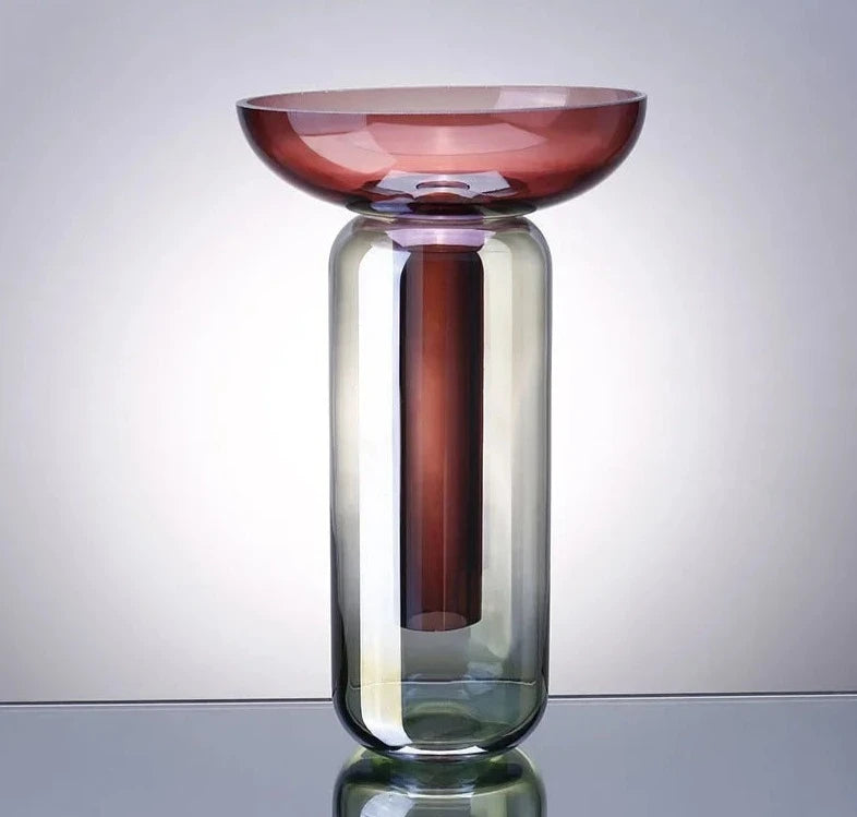 Gradient Coloured Tall Glass Vase