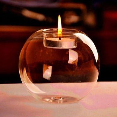 Glass Ball Candle Holder
