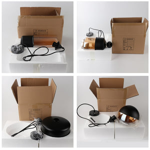Nordic Black and amber pendant lights shipping packaging