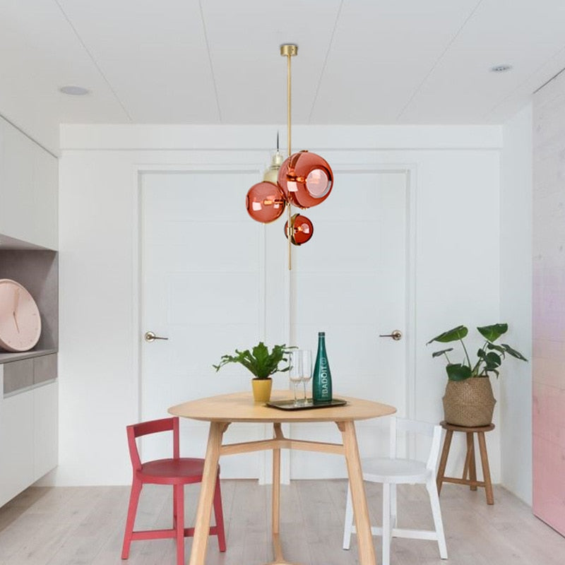 Blush Red Chic Glass Pendant Light - Decked Deco