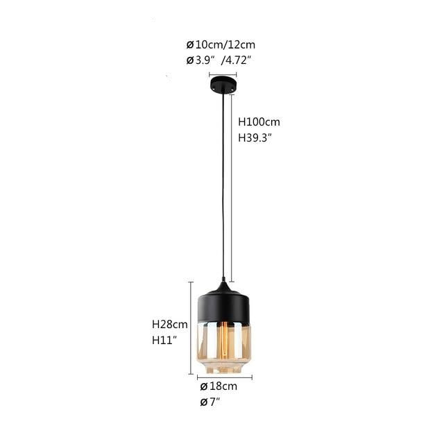 Nordic Black and amber pendant lights A-B