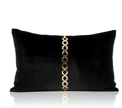 Leopard Embroidery Black Velvet Cushion Cover - Design 3