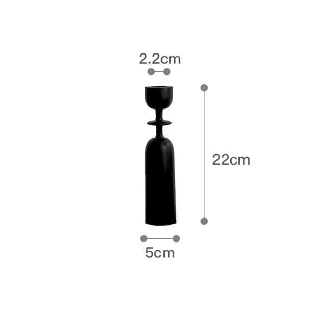 Black Wooden Candle Holder Collection Design D measurements