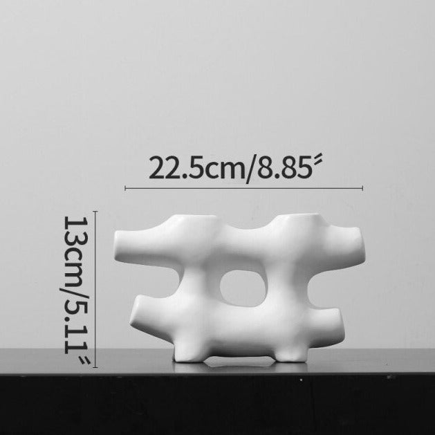 Minimal White Ceramic Ornaments design 2 with measurements