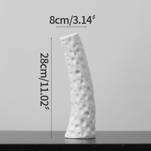 Minimal White Ceramic Ornaments design 4 with measurements